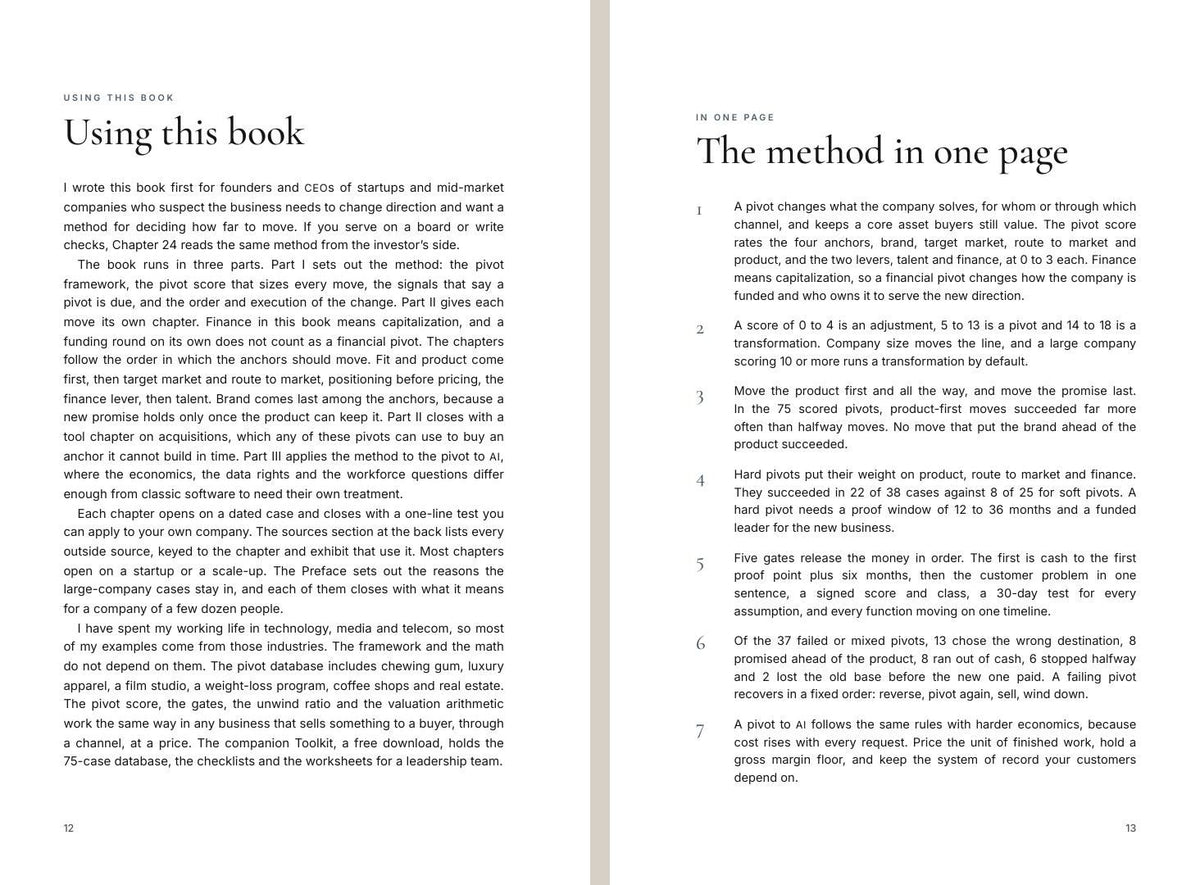 The Startup Pivot Playbook: How to Pivot a Startup, inside pages