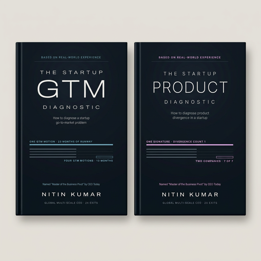 The Startup GTM Diagnostic and The Startup Product Diagnostic by Nitin Kumar, shown side by side.